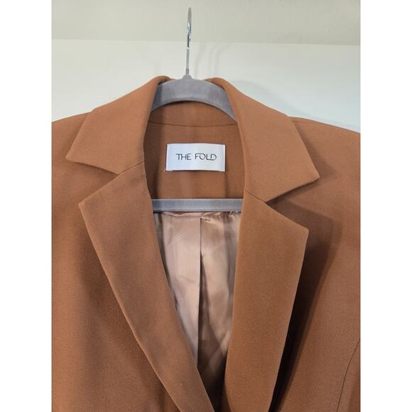 The Fold London Power Suit Caramel Clever Crepe Tailored Blazer and Pants Size 4 - Picture 4 of 16